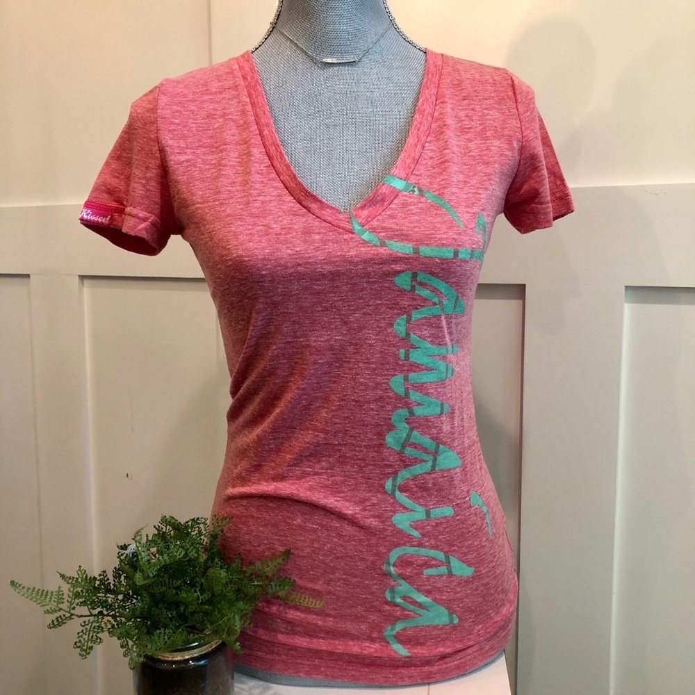 COPY - Jamaica SunKissed Island  v-neck tee pink